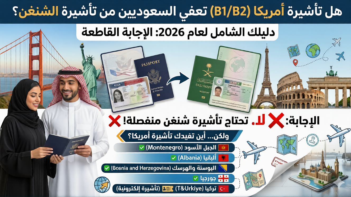 هل فيزا أمريكا تعفي من الشنغن للسعوديين 2026؟